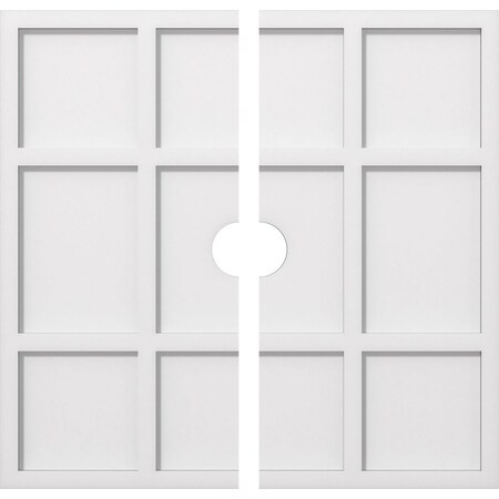 Ekena Millwork CMP26RK2-03000 26 in. OD x 3 in. ID Square Rubik Architectural Grade PVC Contemporary Ceiling Medallion - 2 Piece